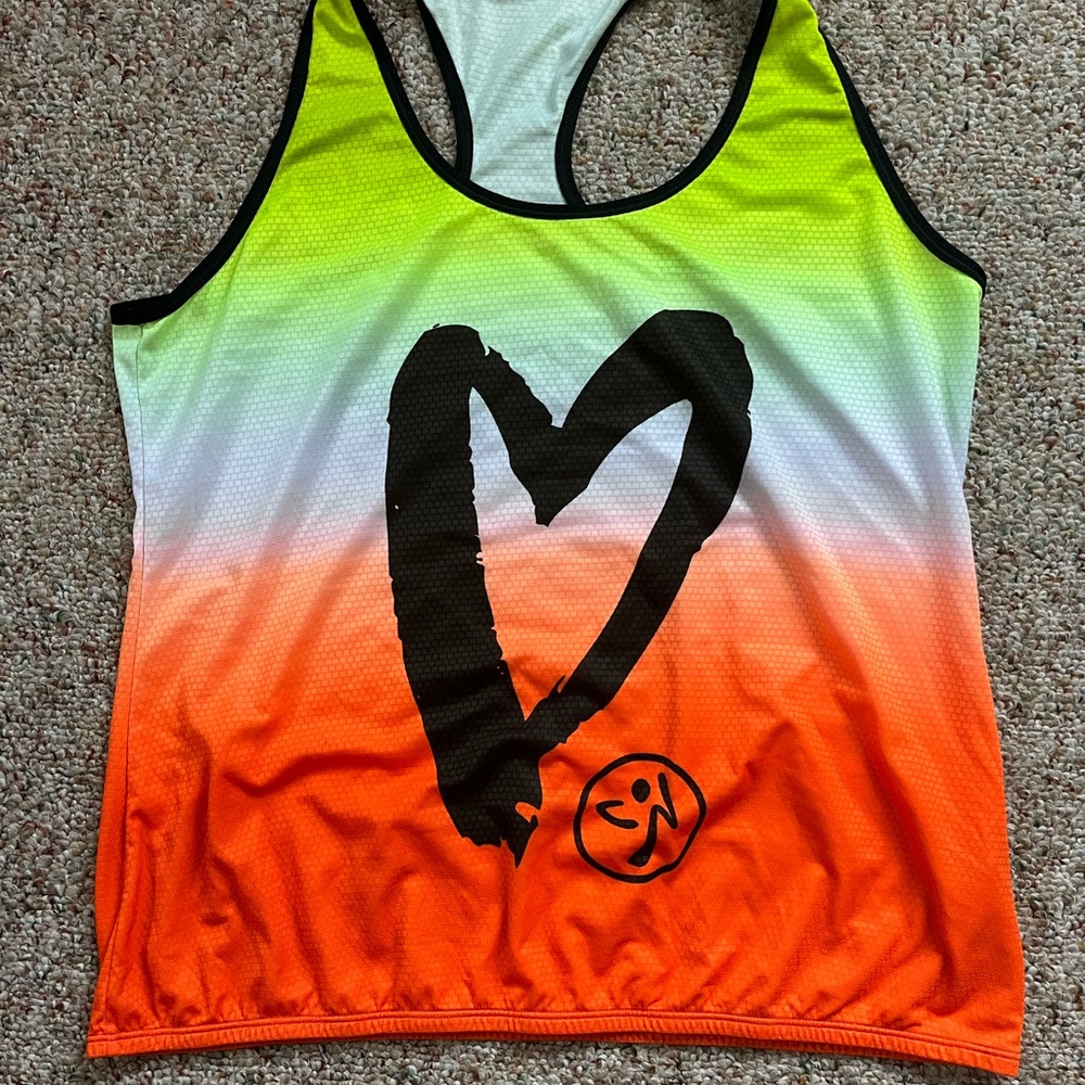 Zumba Fitness Bubble Tank Top - Green, Orange, Black